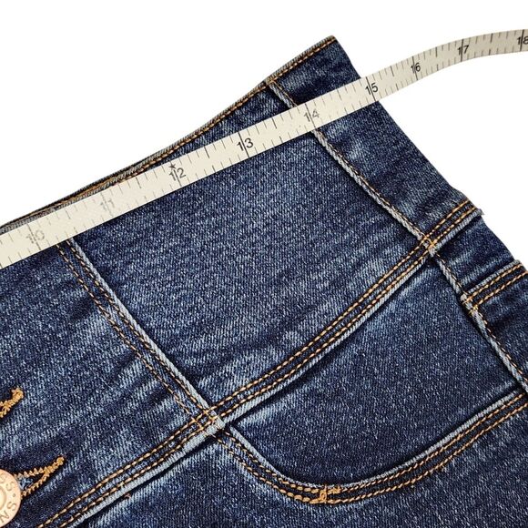 Guess Denim Pencil Skirt High Waist Button Front Blue Stretch Women's Medium - Picture 10 of 11